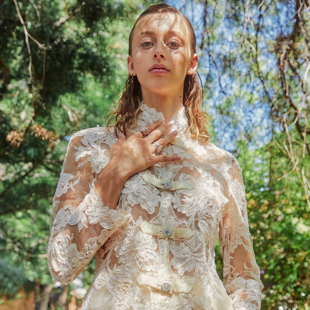 Valentino hand make lace top